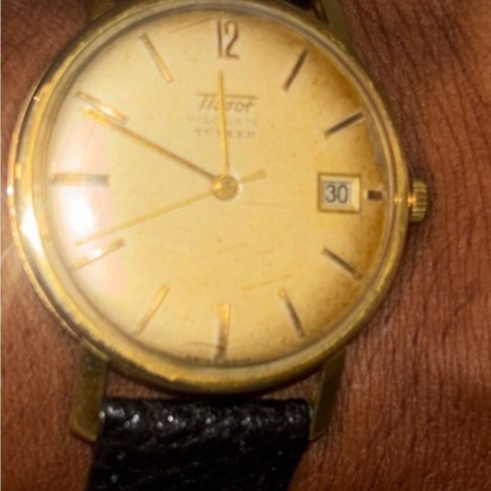 l Rare1960s 9ct Tissot Visodate By Turler High End Swiss